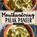 Instant Pot Palak Paneer Pinterest Image middle design banner