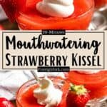 Strawberry Kissel Recipe Pinterest Image middle design banner