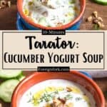 Tarator: Cold Cucumber Yogurt Soup Pinterest Image middle design banner