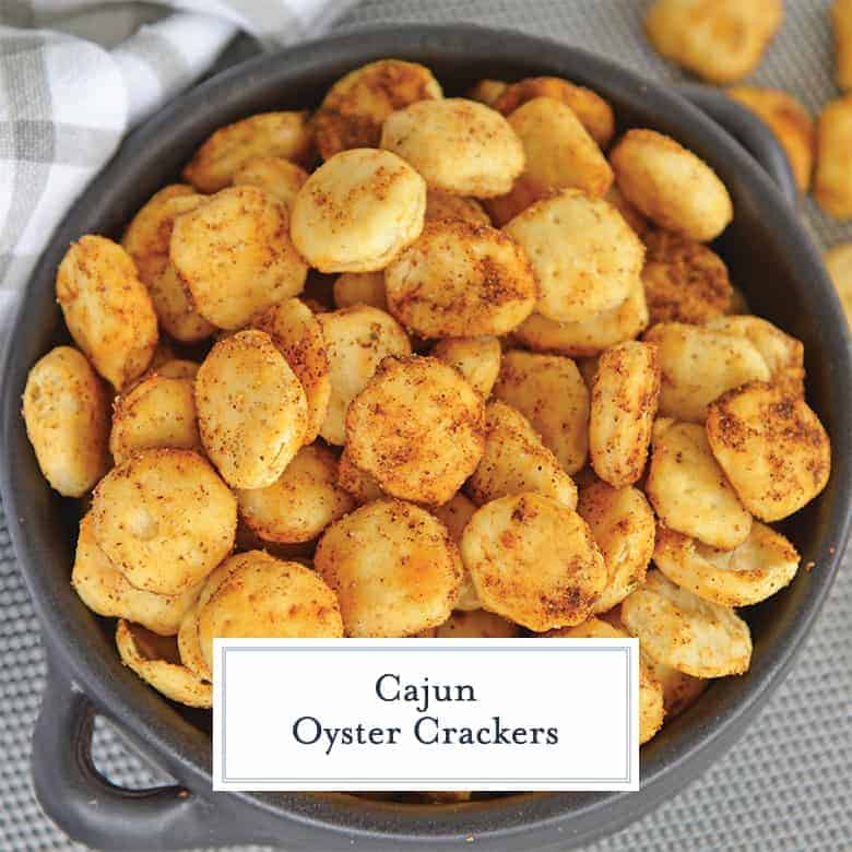 Small bowl of cajun oyster crackers. 