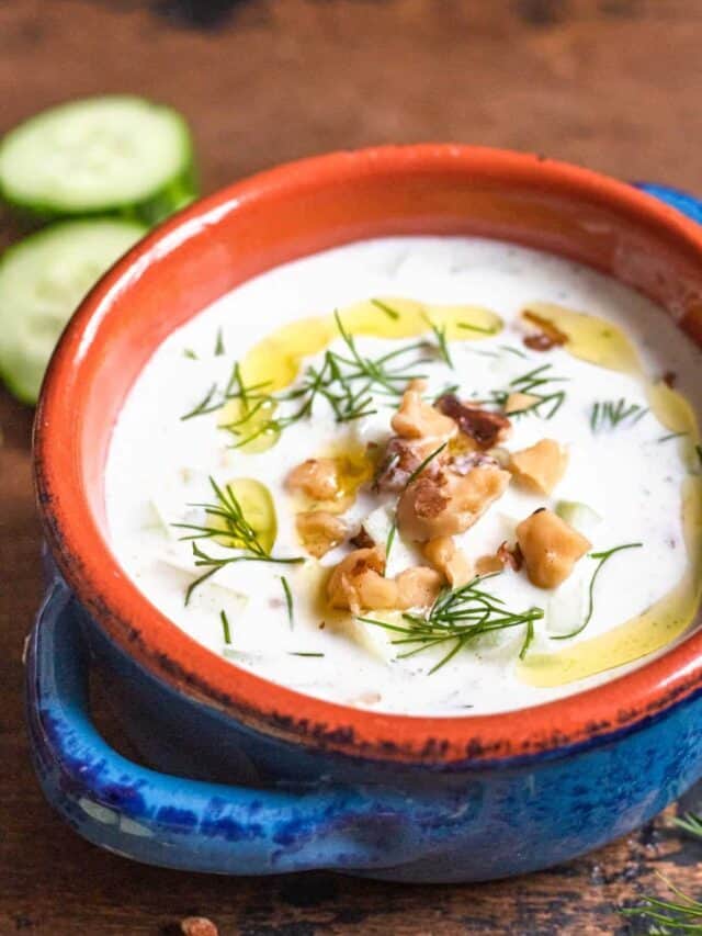 Refreshing Bulgarian Cold Cucumber Soup with Fresh Dill