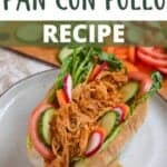 Homemade Pan con Pollo Recipe Pinterest Image top design banner