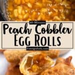 Peach Cobbler Dessert Egg Rolls Pinterest Image middle design banner