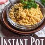 Instant Pot Israeli Couscous Recipe Pinterest Image bottom design banner