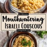 Instant Pot Israeli Couscous Recipe Pinterest Image middle design banner