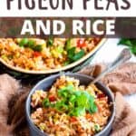 Pigeon Peas and Rice Recipe Pinterest Image top design banner