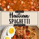 Homemade Haitian Spaghetti Recipe Pinterest Image middle design banner