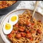Homemade Haitian Spaghetti Recipe Pinterest Image top black banner