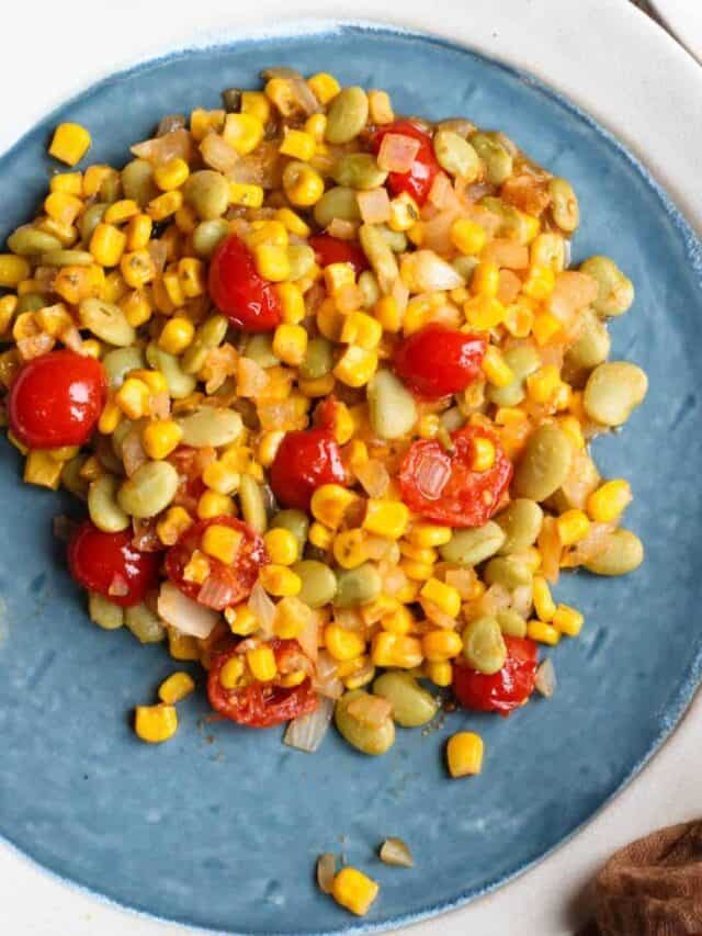 Healthy Side Dish of Lima Beans and Corn Succotash