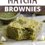 Matcha Brownies Recipe Pinterest Image top design banner