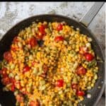 Lima Bean and Corn Succotash Recipe Pinterest Image top black banner