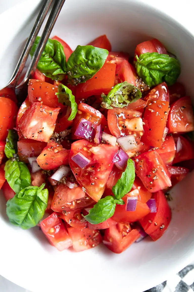 Balsamic Tomato Basil Salad. 
