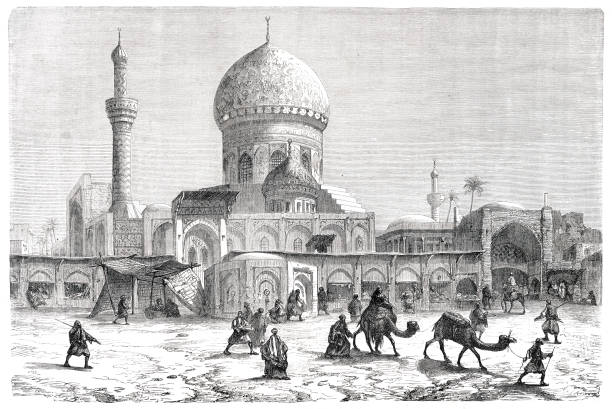 Marketplace with Grand Mosque Ahmet-Khiaia in Baghdad
