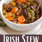 Homemade Irish Stew Recipe Pinterest Image bottom design banner