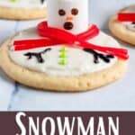 Melted Snowman Cookie Recipe Pinterest Image bottom design banner