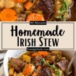 Homemade Irish Stew Recipe Pinterest Image middle design banner