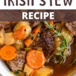 Homemade Irish Stew Recipe Pinterest Image top design banner