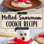 Melted Snowman Cookie Recipe Pinterest Image middle design banner