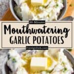 Garlic Mashed Potatoes Recipe Pinterest Image middle design banner