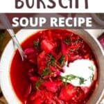 Vegetarian Borscht Soup Recipe Pinterest Image top design banner
