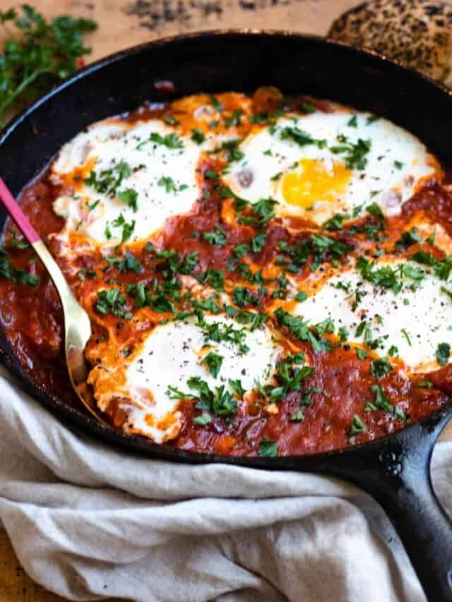Enjoy a Hearty Flavorful Vegetarian Shakshuka from the Middle East
