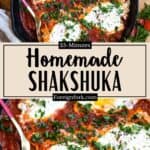 Homemade Shakshuka Recipe Pinterest Image middle design banner