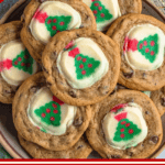 Pinterest image of a plate of Pillsbury Christmas Cookies.