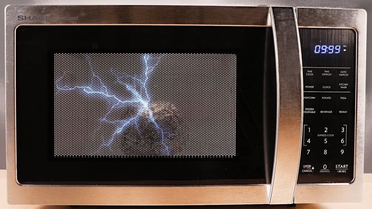 Aluminum foil in a microwave sparking. 