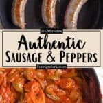 Authentic Italian Sausage and Peppers Pinterest Image middle design banner