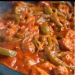 Authentic Italian Sausage and Peppers Pinterest Image top black banner