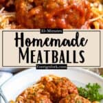 Homemade Meatballs Recipe Pinterest Image middle design banner