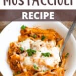 Easy Baked Mostaccioli Recipe Pinterest Image top design banner