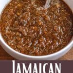 Jamaican Jerk Sauce Recipe Pinterest Image bottom design banner