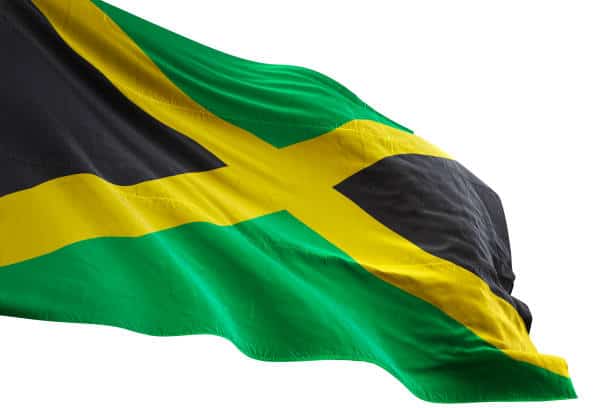 Picture of the Jamaican flag. 