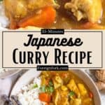 Easy Japanese Curry Recipe Pinterest Image middle design banner