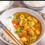 Easy Japanese Curry Recipe Pinterest Image top black banner