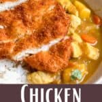 Easy Chicken Katsu Curry Recipe Pinterest Image bottom design banner