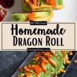 Homemade Dragon Roll Sushi Recipe Pinterest Image middle design banner