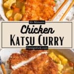 Easy Chicken Katsu Curry Recipe Pinterest Image middle design banner