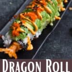 Homemade Dragon Roll Sushi Recipe Pinterest Image bottom design banner