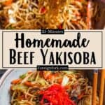 Homemade Beef Yakisoba Pinterest Image middle design banner