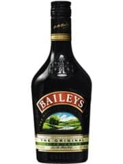 A bottle of Baileys Irish Cream on a white background.