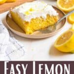 The Best Lemon Cake Recipe Pinterest Image bottom design banner