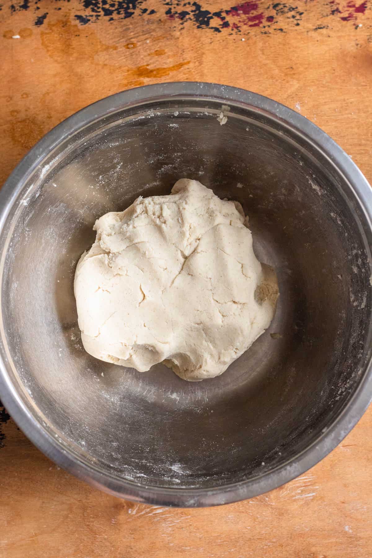 The picaditas dough in a mixing bowl.