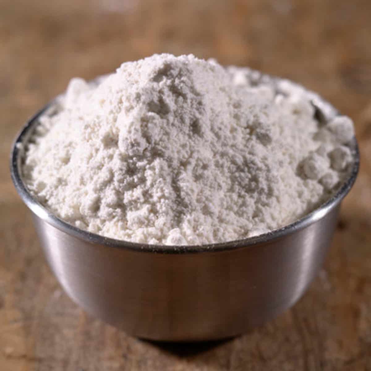 Bowl of all-purpose flour. 