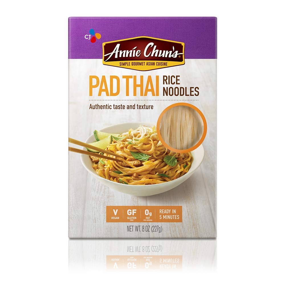 Pad thai rice noodles. 