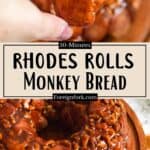 Rhodes Rolls Monkey Bread Recipe pinterest image middle design banner