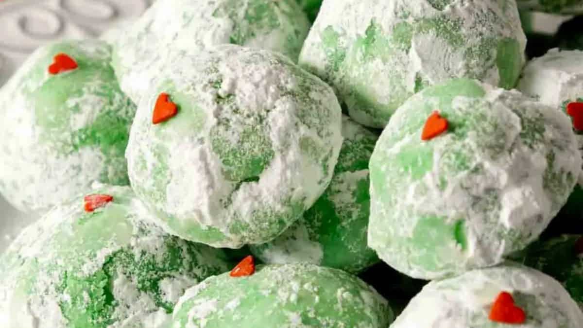 Snowball Grinch Cookies