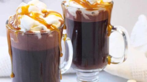 Salted Caramel Hot Chocolate with Melted Ice Cream