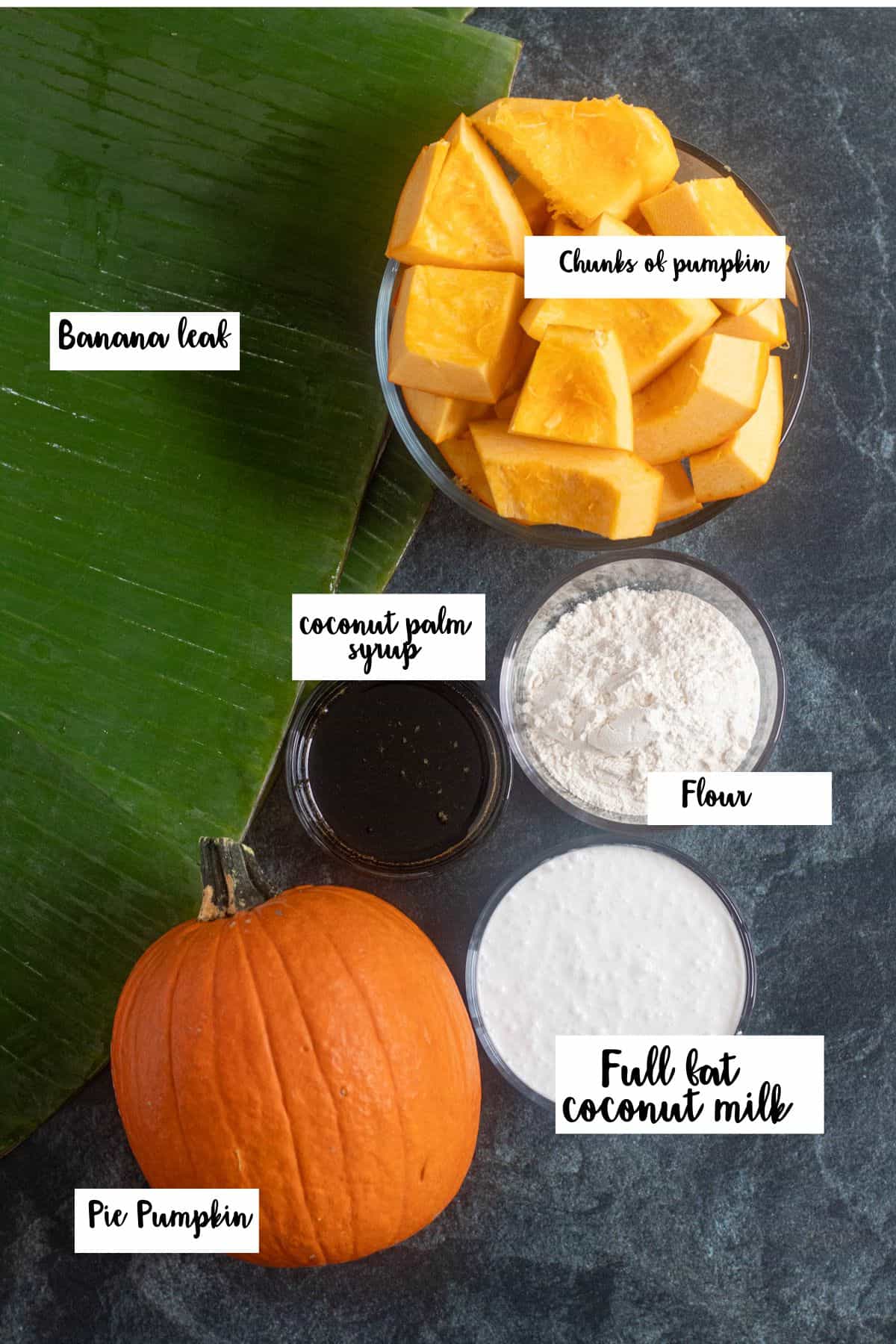 Ingredients shown are used to prepare Buatoro from Kiribati. 